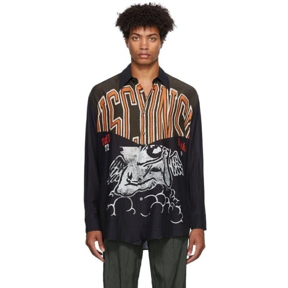 Our Legacy Angel of Wisconsin Above Shirt Size 52, US 42 Large Mens Black NWT - Picture 1 of 16